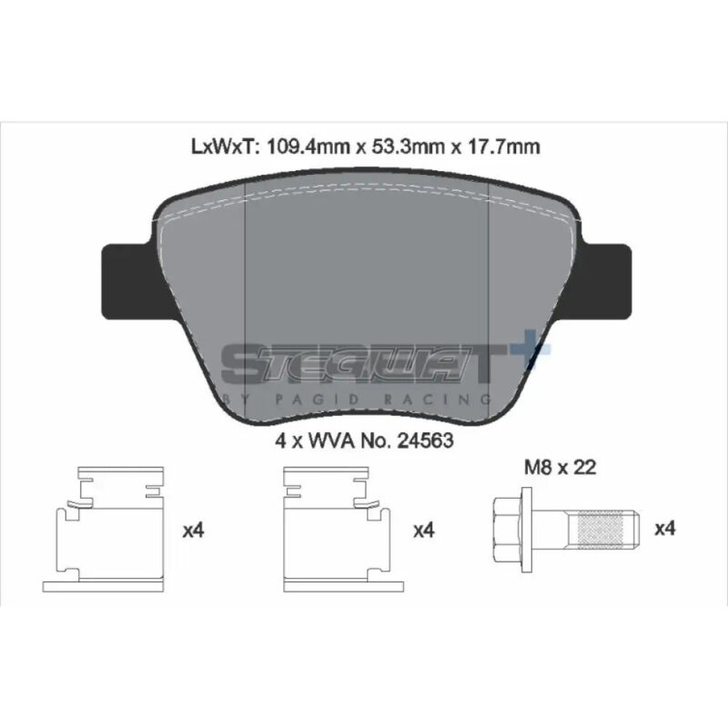 Pagid Street+ Brake Pads Volkswagen Golf MK6 GTI 09-16 Rear - T8080SP2001 - Image 3