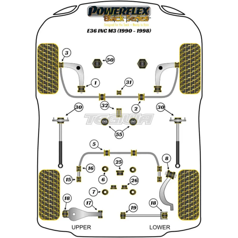 Powerflex All Series Adjustable Rear Lower Control Arm Kit BMW 3 Series E36 Inc M3 90-98 - Image 3