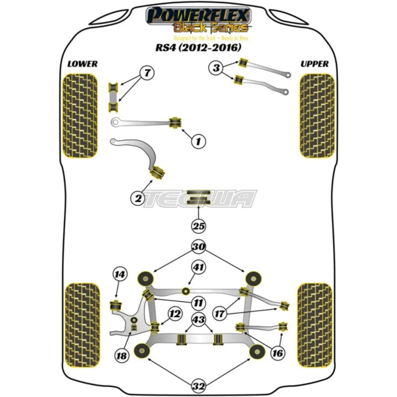 Powerflex Black Series Front Anti Roll Bar Bush 29mm Audi A4 S4 RS4 B8 08-16 - Image 2