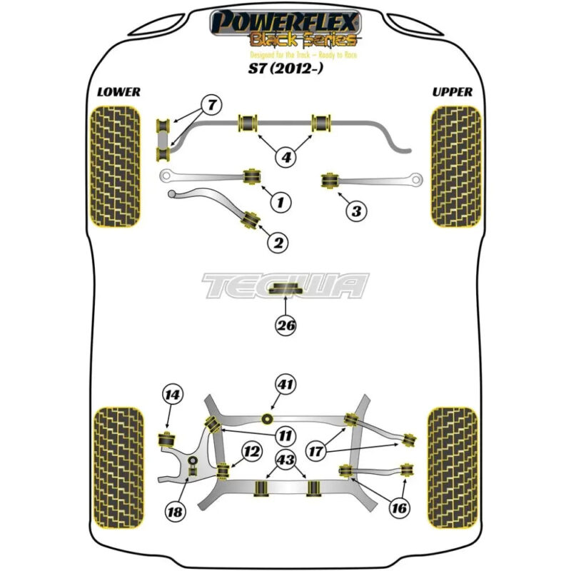 Powerflex Black Series Front Anti Roll Bar Link Bush Audi A7 S7 RS7 4G8 12-18 - Image 2