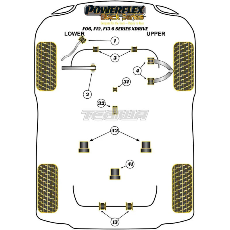 Powerflex Black Series Front Radius Arm to Chassis Bush Caster Offset BMW 6 Series F06 F12 F13 Sedan Convertible Coupe xDrive 11-18 - Image 2