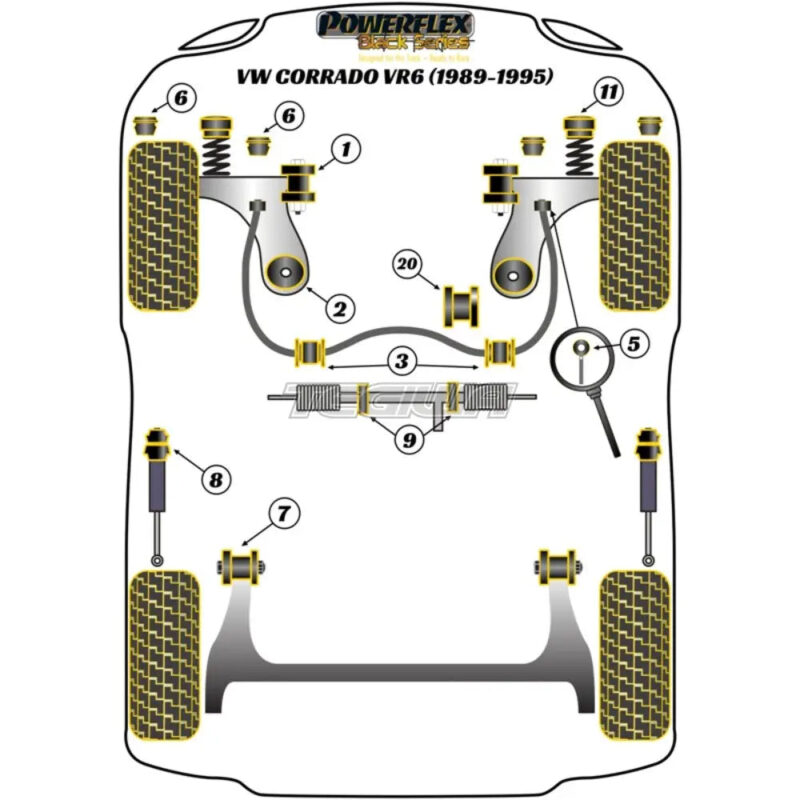 Powerflex Black Series Front Wishbone Front Bush 30mm Camber Adjustable Volkswagen Corrado VR6 89-95 - Image 2