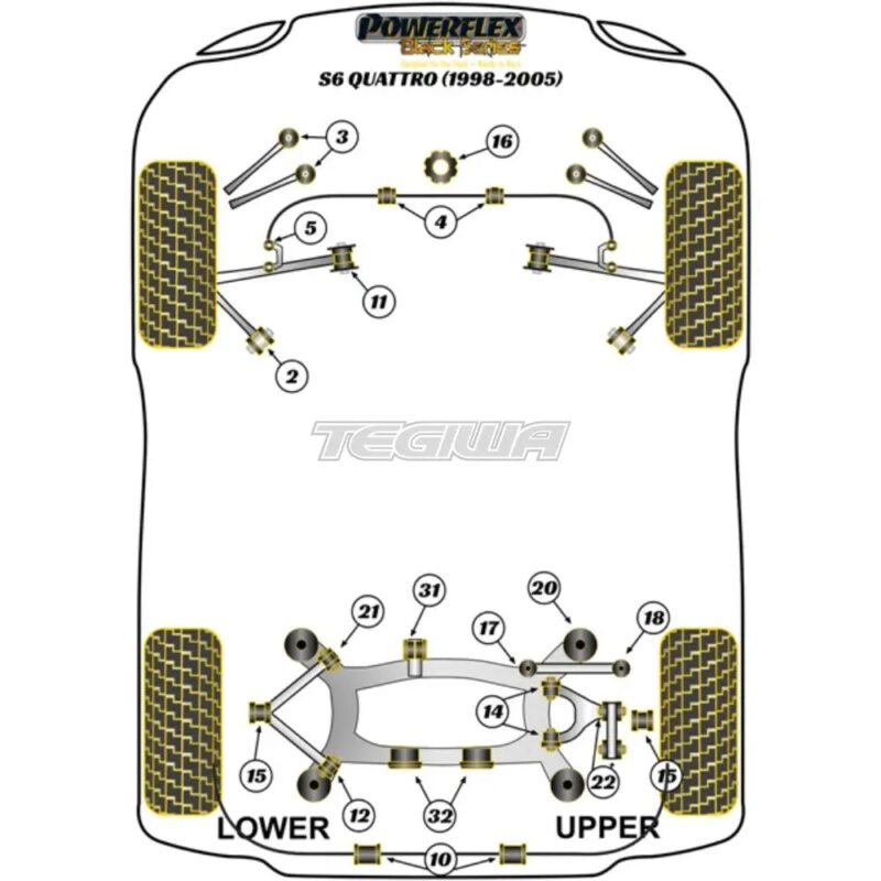 Powerflex Black Series Rear Anti Roll Bar Link Bush Audi A6 S6 RS6 C5 Quattro 97-05 - Image 2