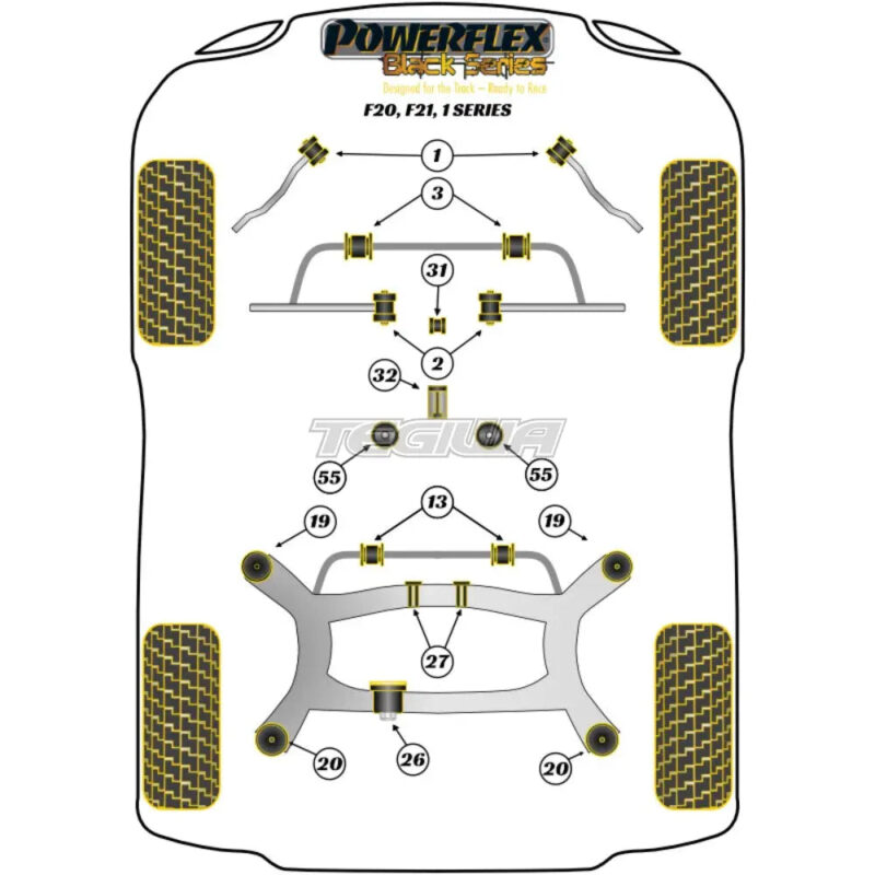 Powerflex Black Series Rear Diff Front Bush Insert BMW 1 Series F20 F21 RWD 11-19 - Image 2