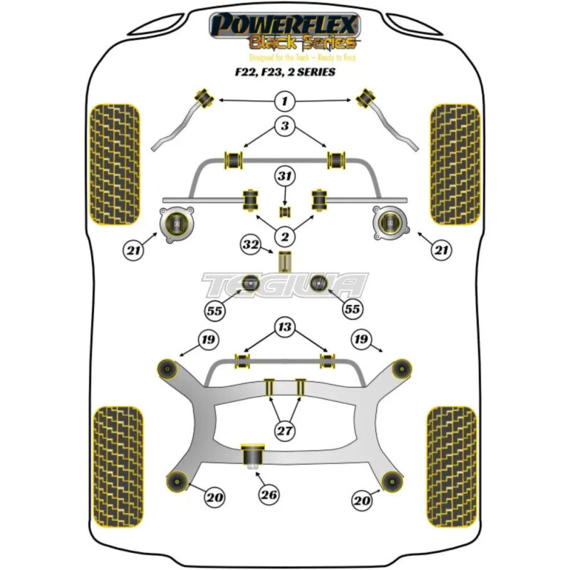 Powerflex Black Series Rear Diff Front Bush Insert BMW 2 Series F22 F23 13+ - Image 2