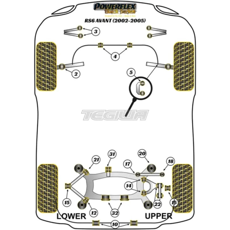 Powerflex Black Series Rear Diff Front Mounting Bush Audi A6 S6 RS6 C5 Avant 97-05 - Image 2