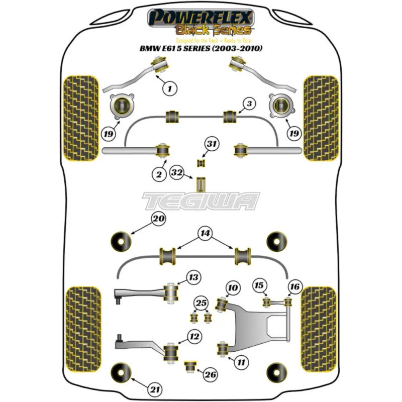 Powerflex Black Series Rear Diff Front Mounting Bush BMW 5 Series E60 E61 Touring 03-10 - Image 2