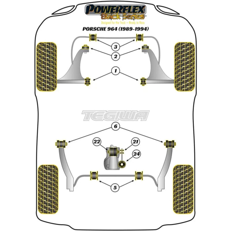 Powerflex Black Series Transmission Mount Bracket Small Bush Porsche 911 964 89-94 - Image 2