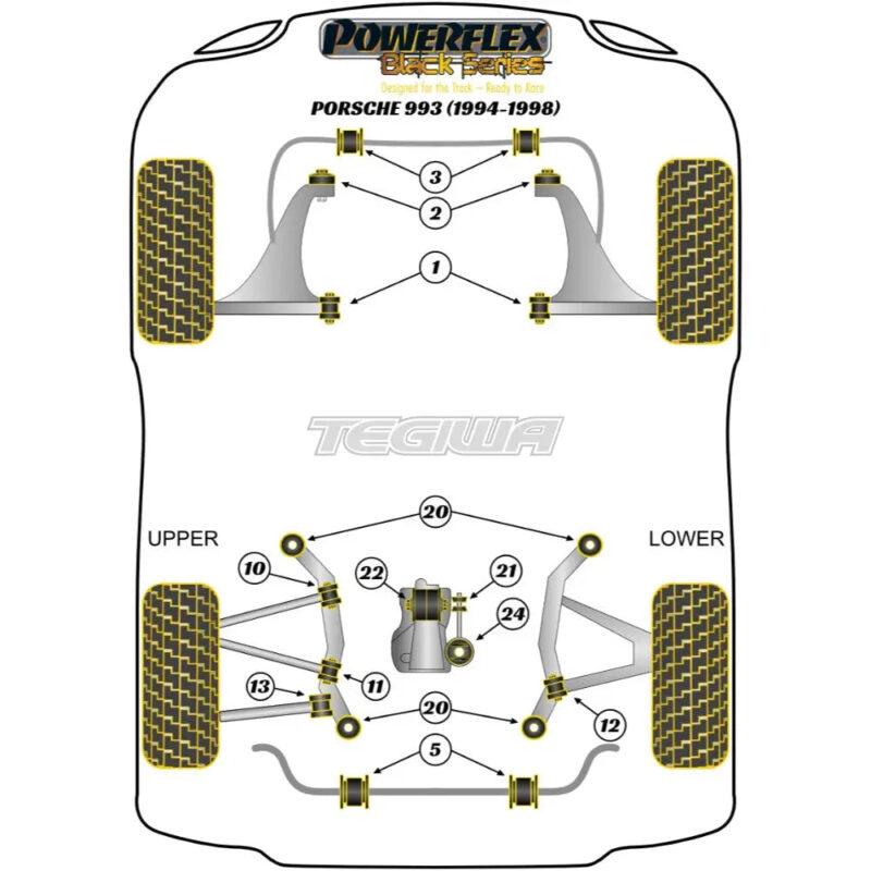 Powerflex Black Series Transmission Mount Large Bush Porsche 911 993 94-98 - PFR57-122BLK - Image 2