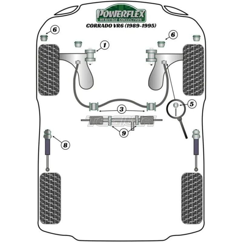 Powerflex Heritage Series Front Lower Engine Mounting Bush Inc Inserts Volkswagen Corrado VR6 89-95 - Image 2