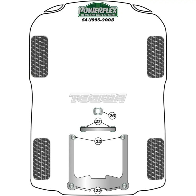 Powerflex Heritage Series Gearbox Support Bush Insert Audi A4 S4 RS4 B5 95-01 - Image 2