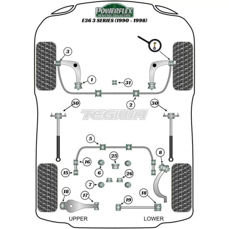 Powerflex Heritage Series Rear Diff Front Mounting Bush M3 Evo Only BMW 3 Series E36 Inc M3 90-98 - Image 2