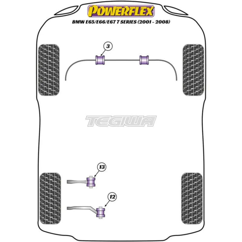 Powerflex Heritage Series Rear Toe Adjust Inner Bush BMW 7 Series E65 E66 E67 01-08 - Image 2