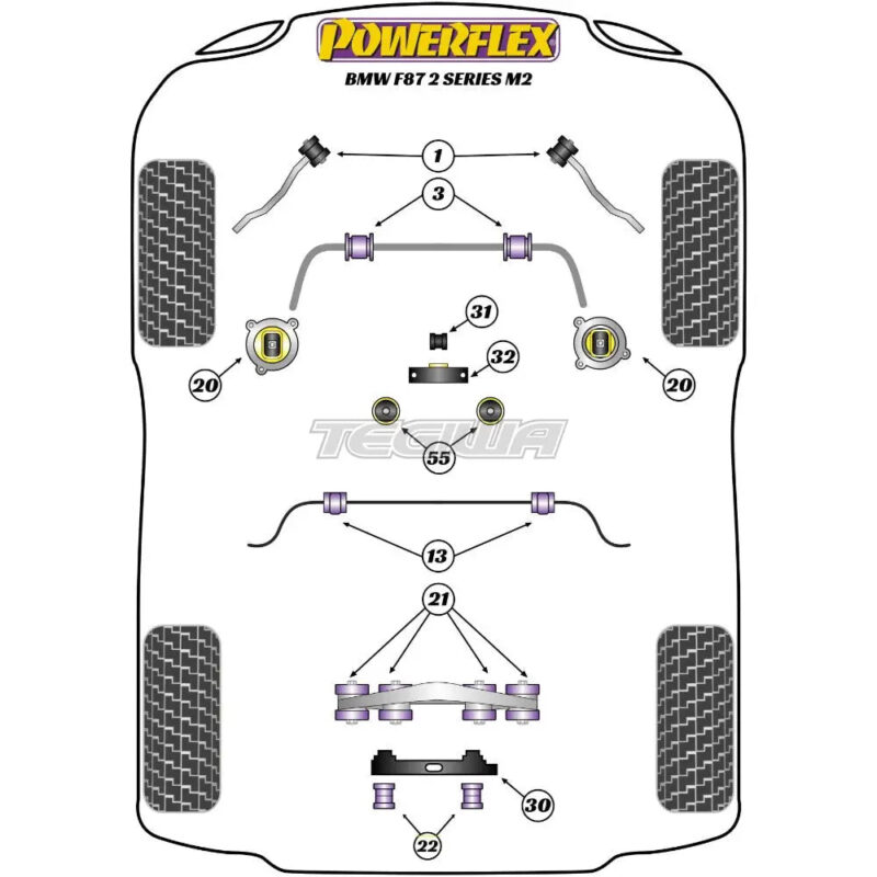 Powerflex Road & Black Series Dual-Mount Rear Differential Bracket BMW 2 Series F87 M2 Coupe 15+ - Image 2