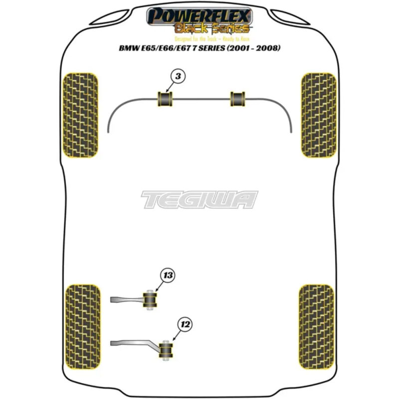 Powerflex Road & Black Series Front Roll Bar/Subframe Strengthening Support Plate BMW 7 Series E65 E66 E67 01-08 - Image 3