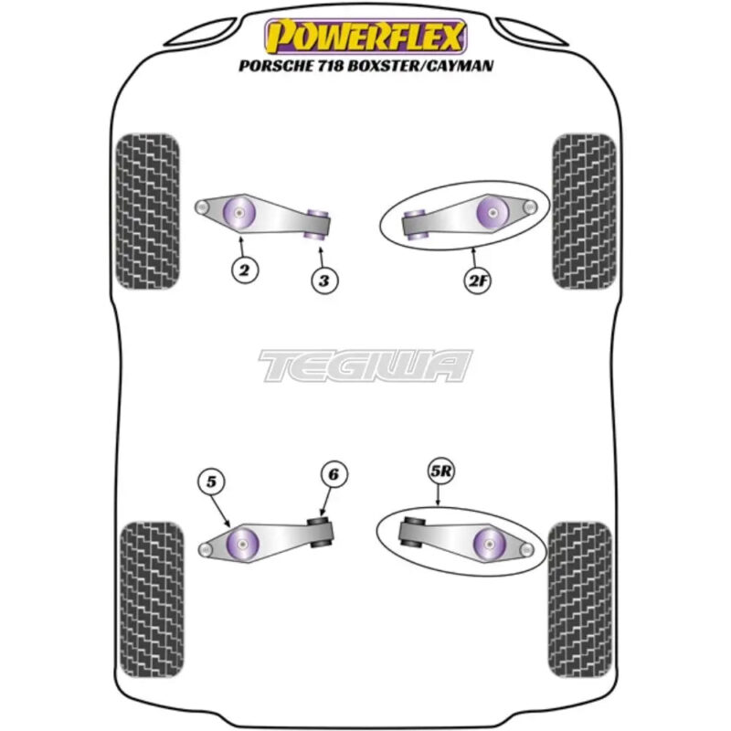 Powerflex Road Series Bolt-On Jack Pad Adaptor Kit Porsche 982 718 Boxster Cayman 16+ - Image 2