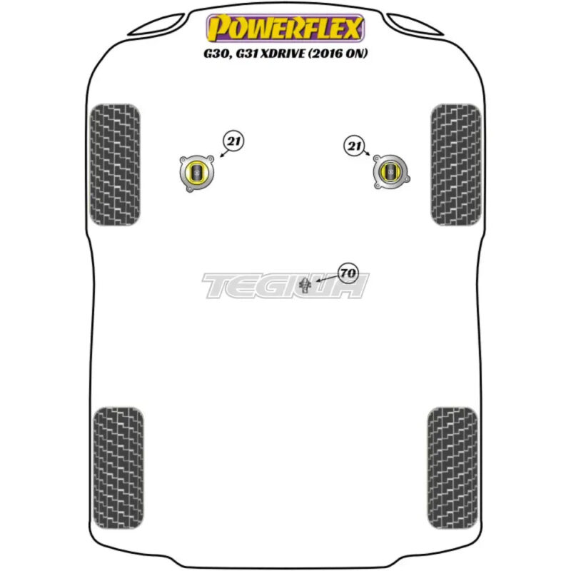 Powerflex Road Series Engine Mount Insert Kit BMW 5 Series G30 G31 F90 XDrive 16+ - Image 2