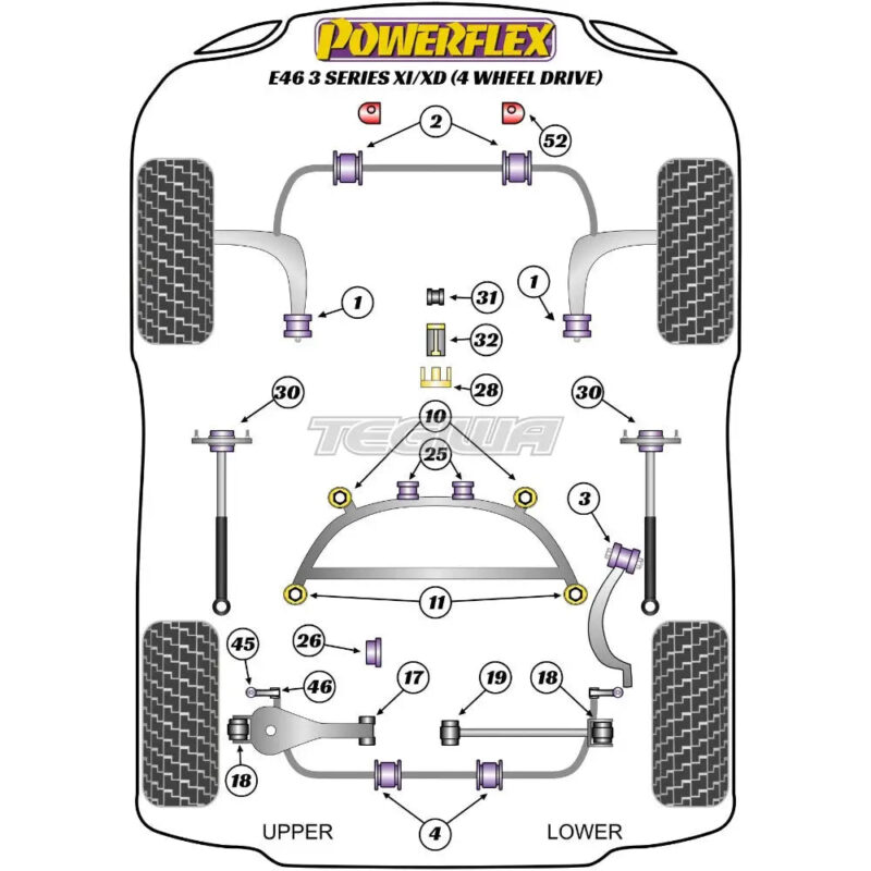 Powerflex Road Series Exhaust Mounting Bush Inc Bracket BMW 3 Series E46 Xi XD 4wd 99-06 - Image 2