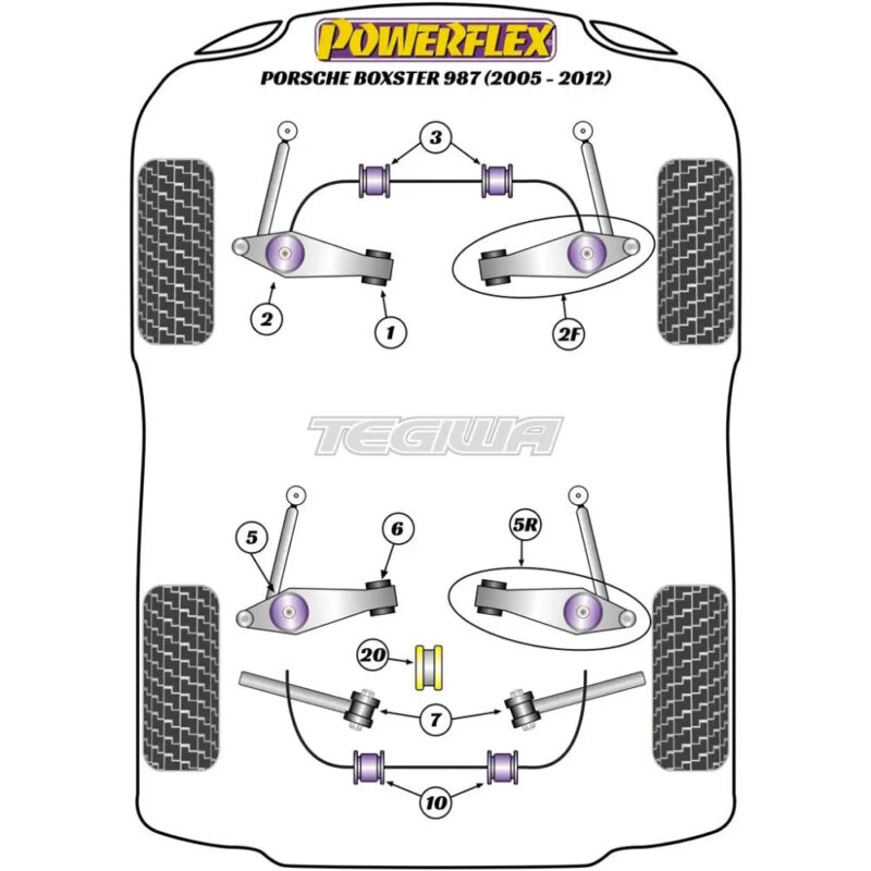 Powerflex Road Series Front Engine Mount Insert Porsche 987 Boxster 05-12 - Image 2