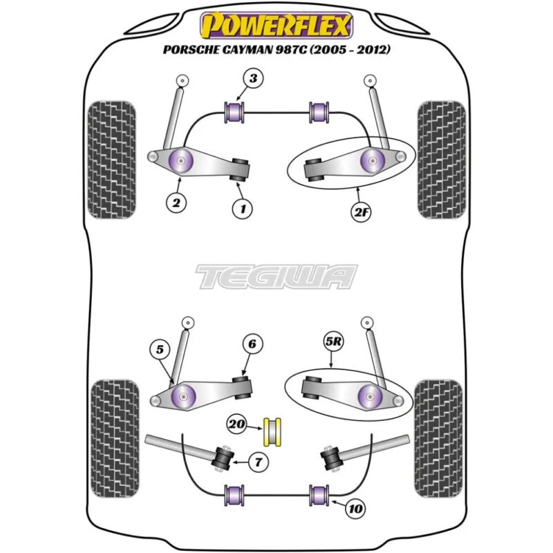 Powerflex Road Series Front Engine Mount Insert Porsche 987C Cayman 05-12 - Image 2