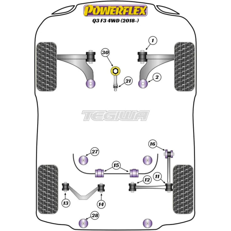 Powerflex Road Series Front Lower Engine Mount Hybrid Bush Large Road Audi Q3 RSQ3 F3 18+ - Image 2