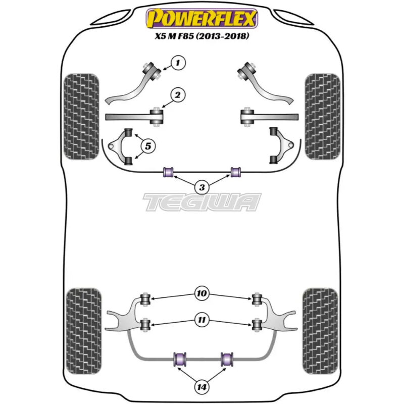 Powerflex Road Series Front Upper Wishbone Bush Camber Adjustable BMW X5 M F85 13-18 - Image 2
