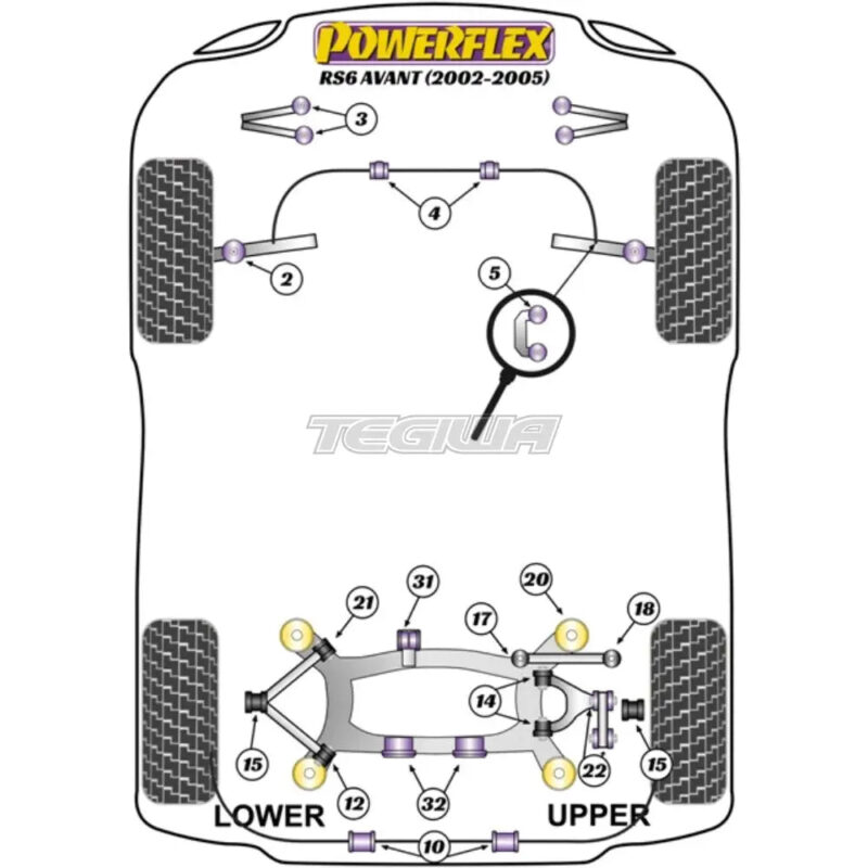 Powerflex Road Series Rear Diff Front Mounting Bush Audi A6 S6 RS6 C5 Avant 97-05 - Image 2
