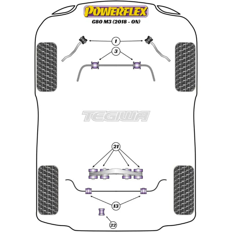 Powerflex Road Series Rear Diff Front Mounting Bush BMW 3 Series G20 G21 G28 G80 M3 20+ - Image 2