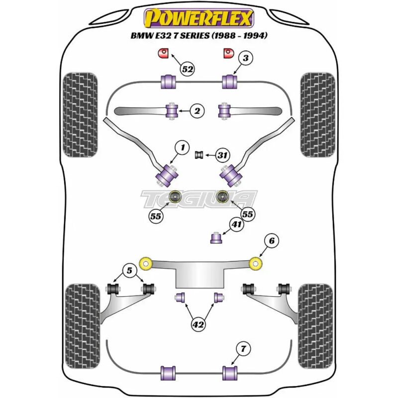 Powerflex Road Series Rear Diff Front Mounting Bush BMW 7 Series E32 88-94 - Image 2
