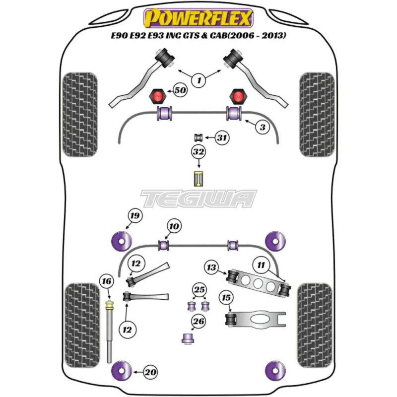 Powerflex Road Series Rear Diff Rear Mounting Bush BMW 3 Series E90 E91 E92 E93 E9X M3 Inc GTS Cab 05-13 - Image 2