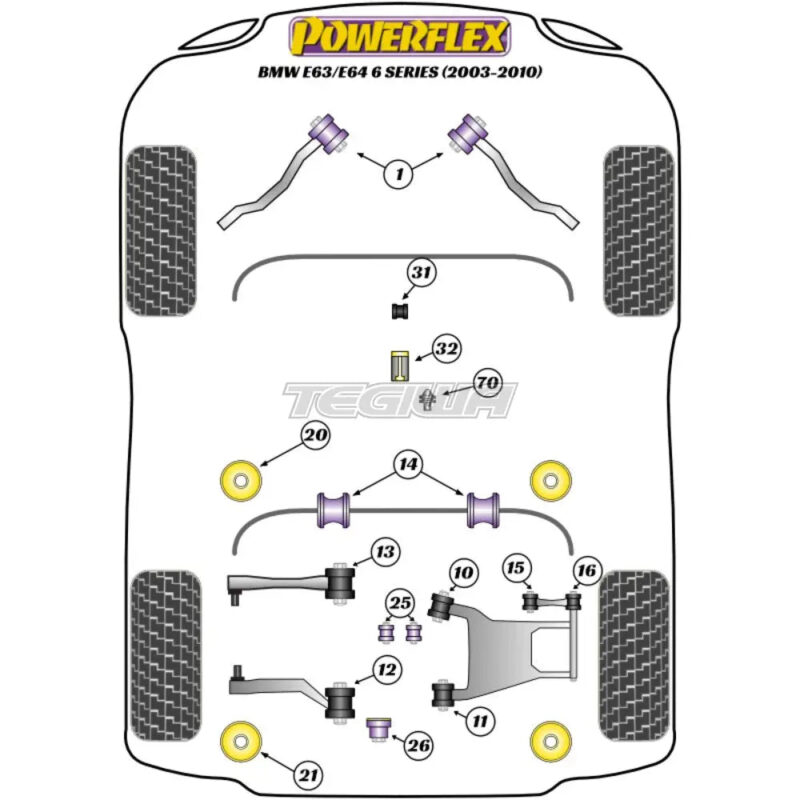Powerflex Road Series Rear Diff Rear Mounting Bush BMW 6 Series E63 E64 03-10 - Image 2