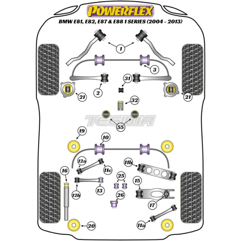 Powerflex Road Series Rear Lower Lateral Arm To Chassis Bush BMW 1 Series E81 E82 E87 E88 04-13 - Image 2