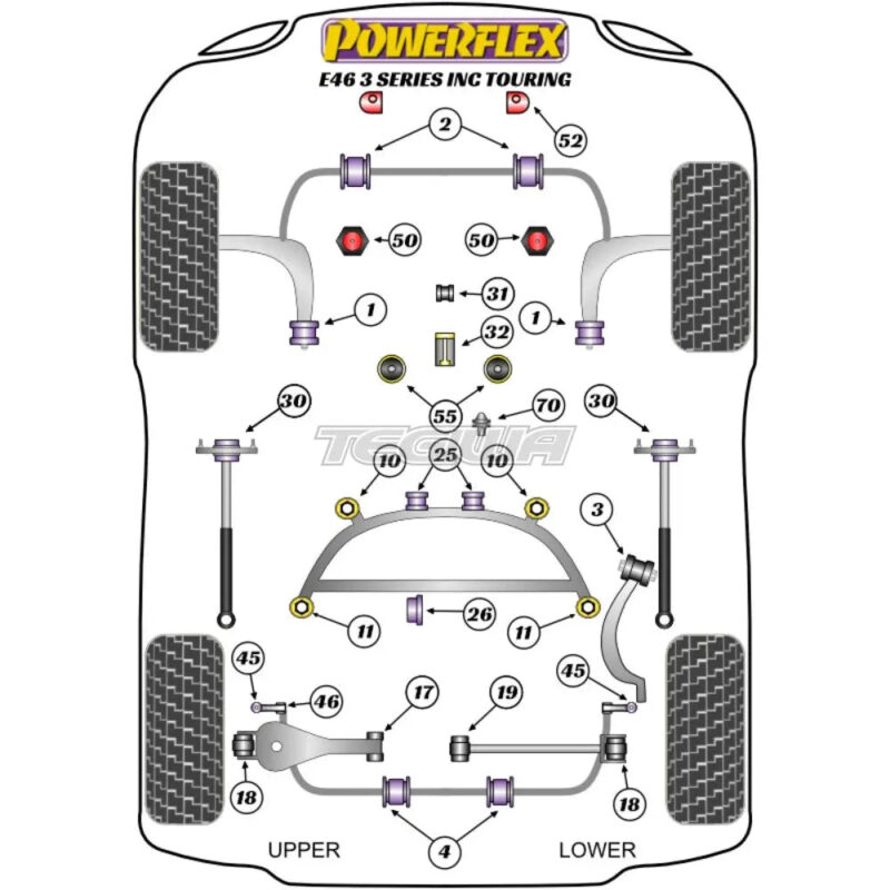 Powerflex Road Series Rear Subframe Rear Bush Insert BMW 3 Series E46 Sedan Touring Coupe Conv 99-06 - Image 2