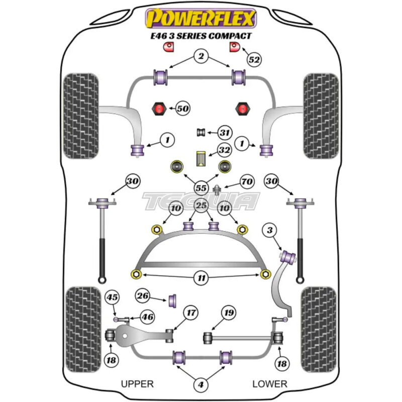 Powerflex Road Series Rear Subframe Front Bush BMW 3 Series E46 Compact 99-06 - Image 2