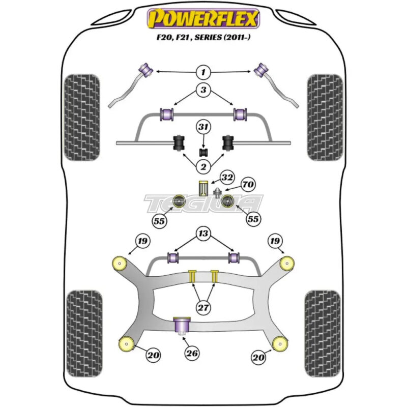 Powerflex Road Series Ride Height Adjuster Shim BMW 1 Series F20 F21 RWD 11-19 - Image 2