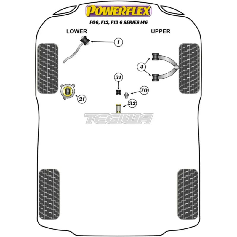 Powerflex Road Series Shifter Arm Rear Bush BMW 6 Series F06 F12 F13 Sedan Convertible Coupe M6 11-18 - Image 2
