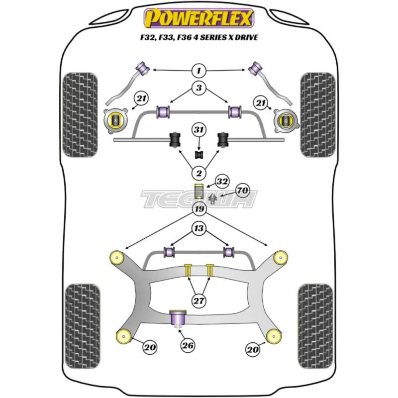 Powerflex Road Series Shifter Arm Rear Bush Inc Bracket Road BMW 4 Series F32 F33 F36 F82 F83 xDrive 13 13+ - Image 2