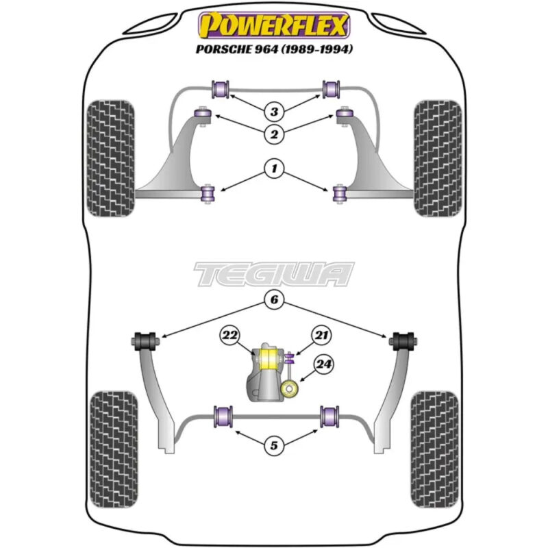Powerflex Road Series Transmission Mount Large Bush Insert Porsche 911 964 89-94 - PFR57-126 - Image 2